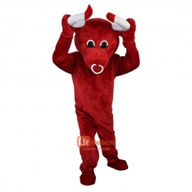 Red Cow Bull Bison Cartoon Mascot Costume Plush with Mask