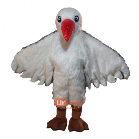 Red Mouth Seagull Cartoon Mascot Costume Plush with Mask