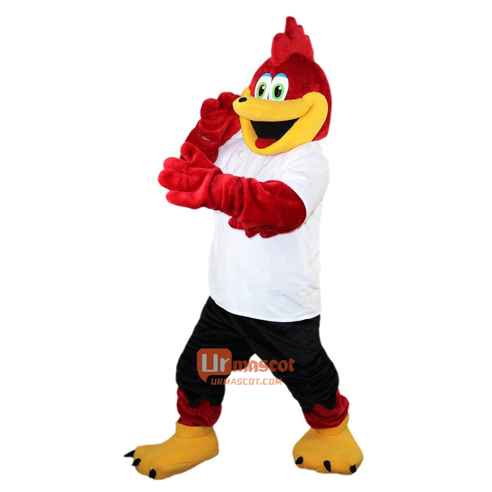 Red Sport Eagle Cartoon Mascot Costume Plush with Mask