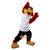 Red Sport Eagle Cartoon Mascot Costume Plush with Mask