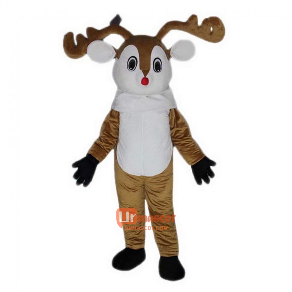 Reindeer Cartoon Mascot Costume Plush with Mask