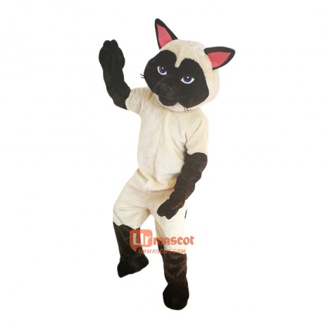 Siamese Cat Cartoon Mascot Costume Plush with Mask