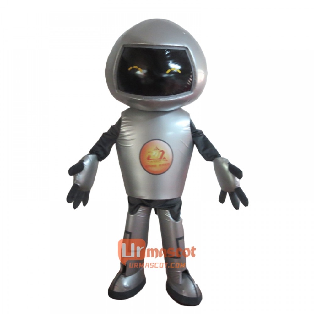 Silver Robot Mascot Cartoon Costume