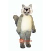 Smiling Wolf Mascot Cartoon Costume