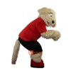 Sport Beige Dog Cartoon Mascot Costume Plush with Mask