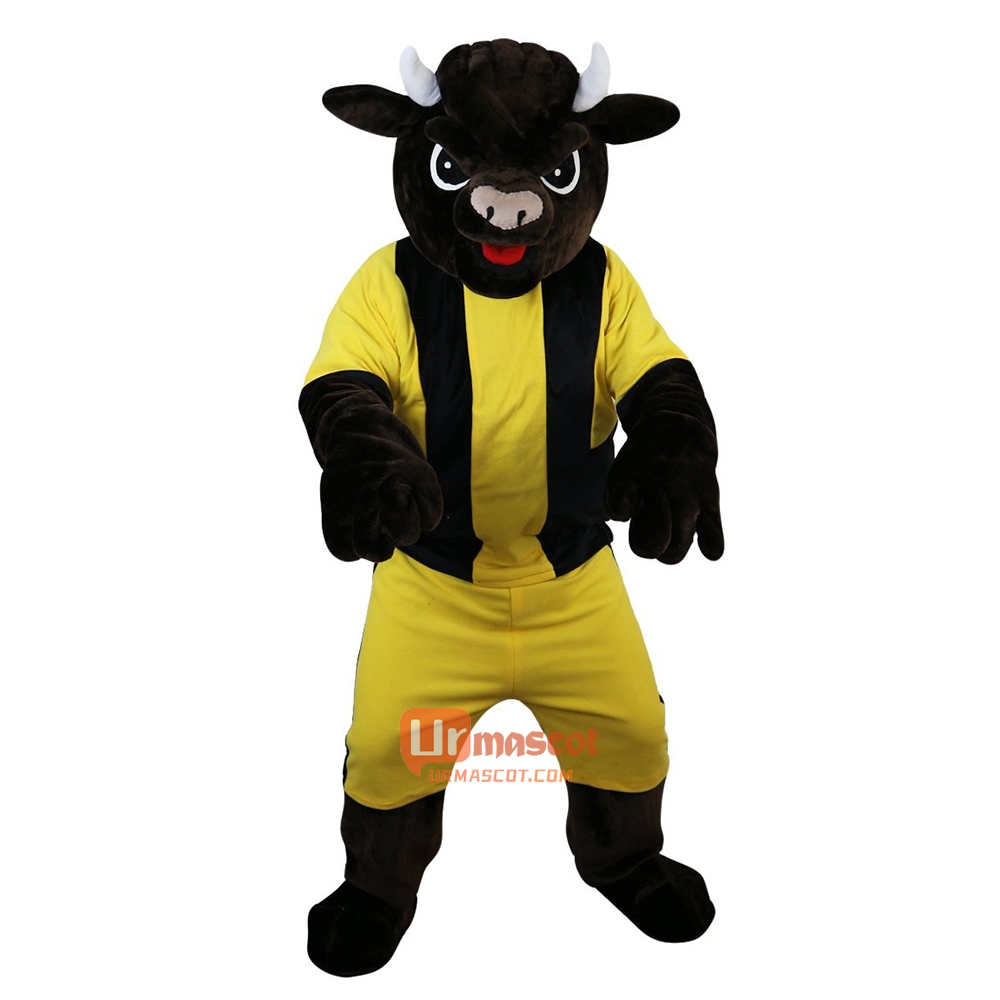 Sport Cow Bull Cartoon Mascot Costume Plush with Mask