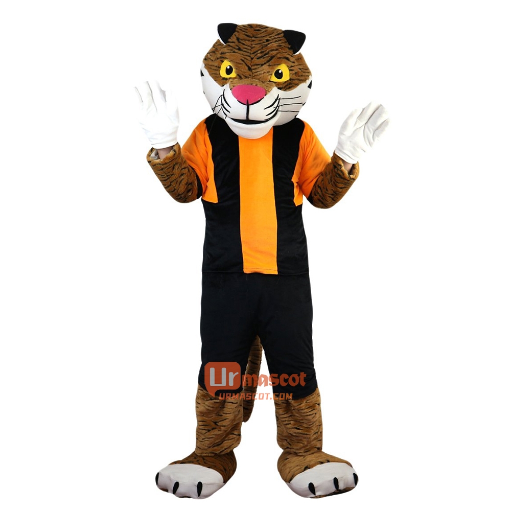 Sport Tiger Cartoon Mascot Costume Plush with Mask