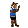 Sporty Tiger in Blue Vest Cartoon Mascot Costume Plush with Mask