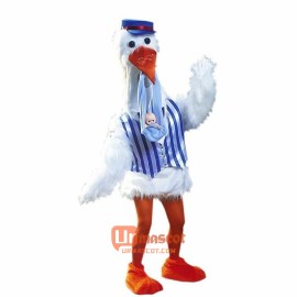 Stork Cartoon Mascot Costume