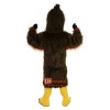 Strong Brown Eagle Cartoon Mascot Costume Plush with Mask