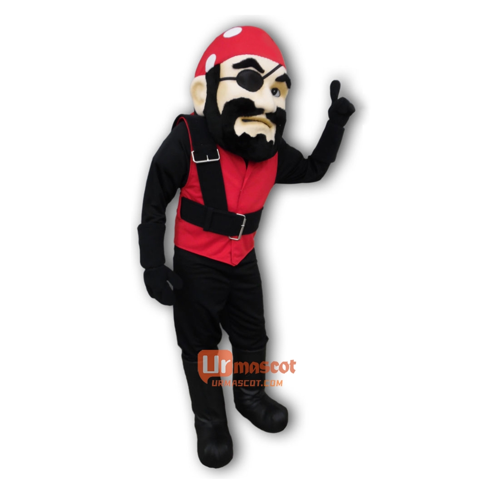 Stubborn Pirate Cartoon Mascot Costume