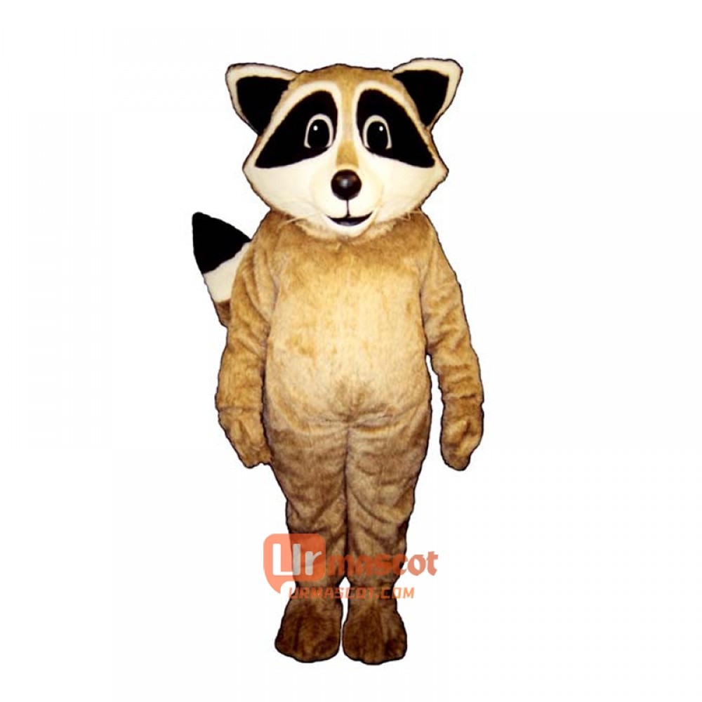 Tan Robbie Raccoon Cartoon Costume Mascot