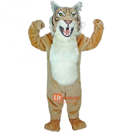 Tan Wildcat Cartoon Mascot Costume