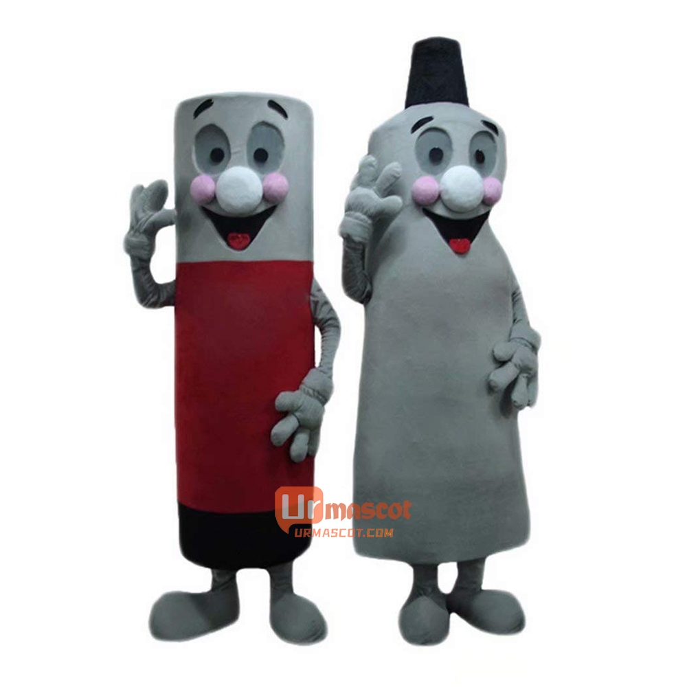 Toothpaste and Lipstick Cartoon Mascot Costume Plush with Mask