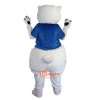 White Bear Cartoon Mascot Costume Plush with Mask
