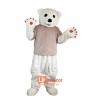 White Bear Cartoon Mascot Costume Plush with Mask