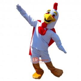 White big cock Cartoon Mascot Costume Plush with Mask