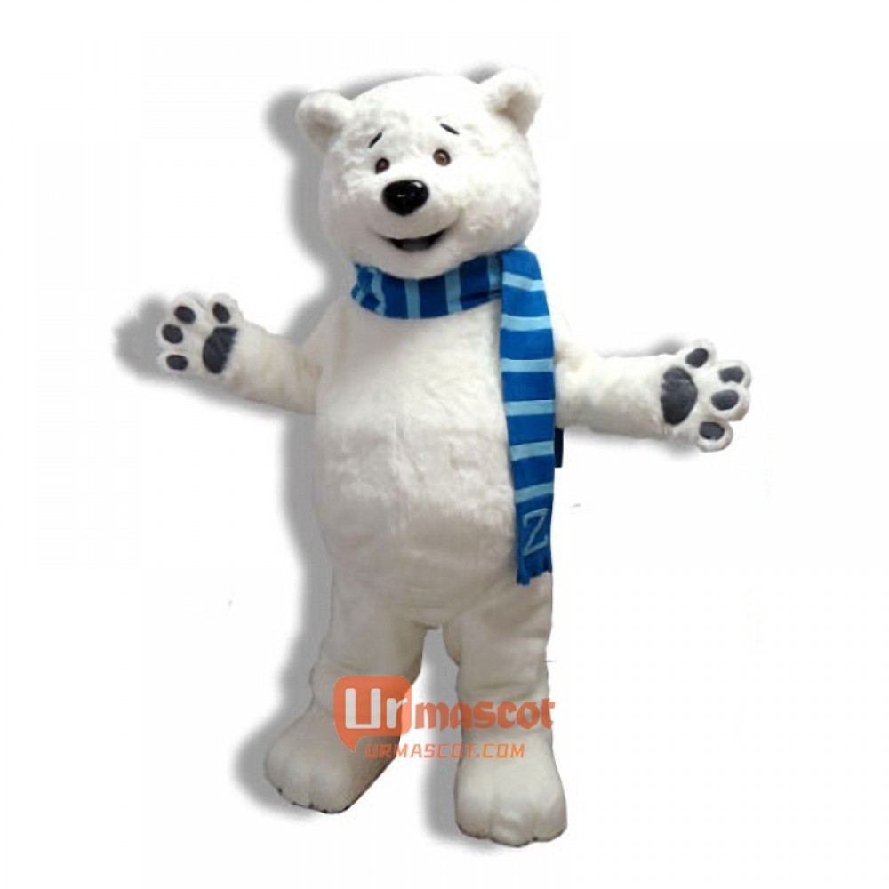 White Cute Bear Cartoon Mascot Costume Cosplay Outfits