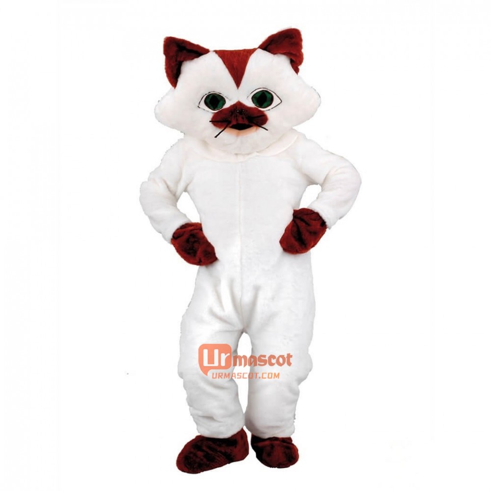 White Cute Cat Custom Cartoon Mascot Costume