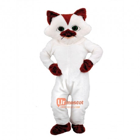 White Cute Cat Custom Cartoon Mascot Costume