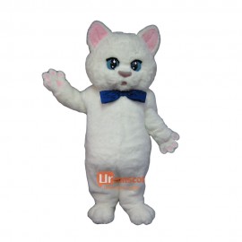 White Cute Kitten Custom Cartoon Mascot Costume