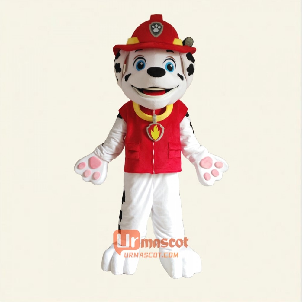 White Dalmatian Dog Mascot Cartoon Costume