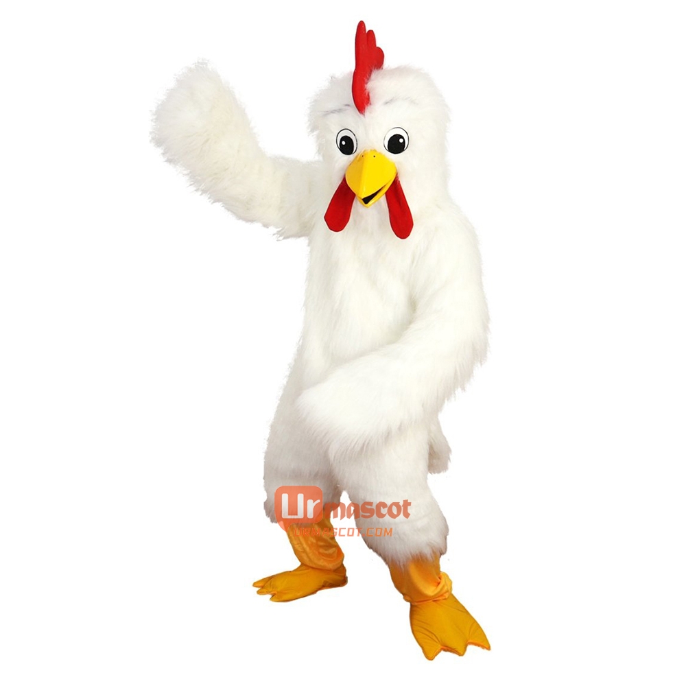 White Eagle Bird Chicken Cartoon Mascot Costume Plush with Mask