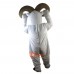 White Goat Antelope Cartoon Mascot Costume Plush with Mask