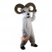 White Goat Antelope Cartoon Mascot Costume Plush with Mask