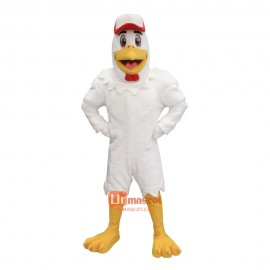 White Handsome Chicken Cartoon Mascot Costume