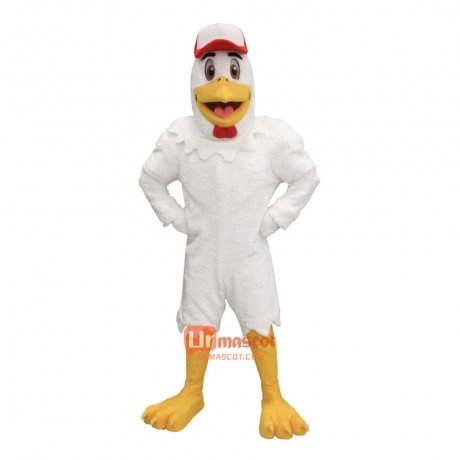 White Handsome Chicken Cartoon Mascot Costume