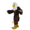 White Head Brown Eagle Cartoon Mascot Costume Plush with Mask