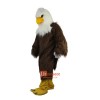 White Head Brown Eagle Cartoon Mascot Costume Plush with Mask