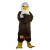 White Head Brown Eagle Cartoon Mascot Costume Plush with Mask
