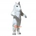 White Horse Unicorn Cartoon Mascot Costume Plush with Mask