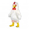 White Long Plush Chicken Custom Cartoon Mascot Costume