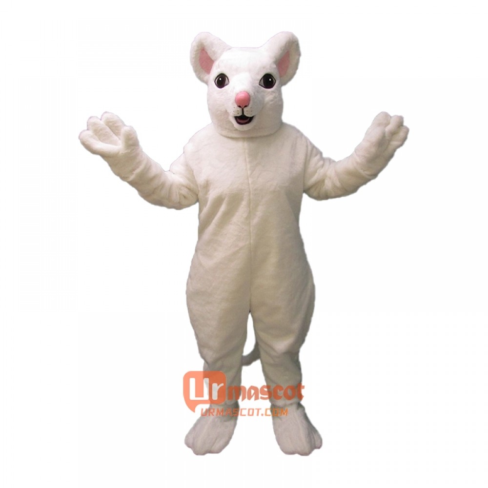 White Mouse Cartoon Costume Mascot