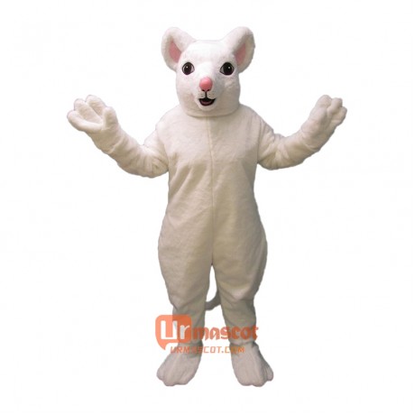 White Mouse Cartoon Costume Mascot