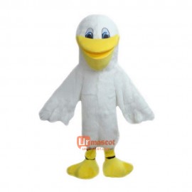 White Pelican Cartoon Mascot Costume Plush with Mask