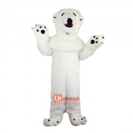 White Polar Bear Cartoon Mascot Costume Plush with Mask