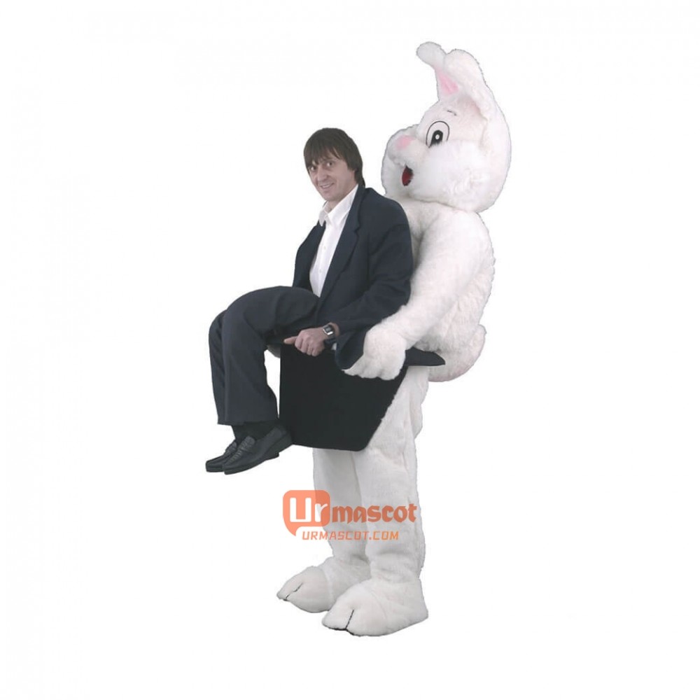 White Rabbit Cartoon Mascot Costume Plush with Mask