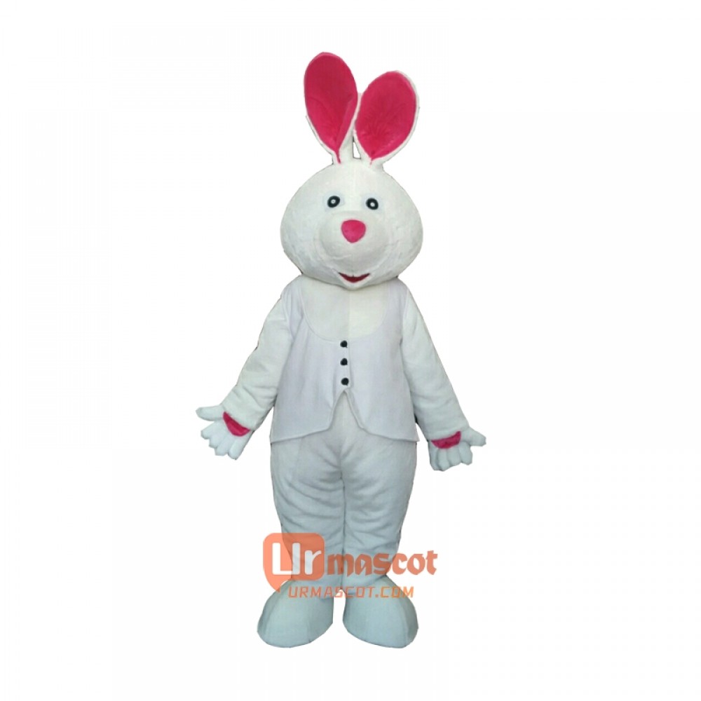 White Rabbit Mascot Cartoon Costume
