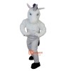 White Unicorn Horse Cartoon Mascot Costume Plush with Mask