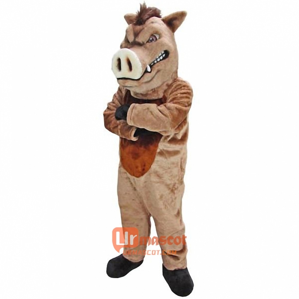 Wild Boar Cartoon Mascot Costume