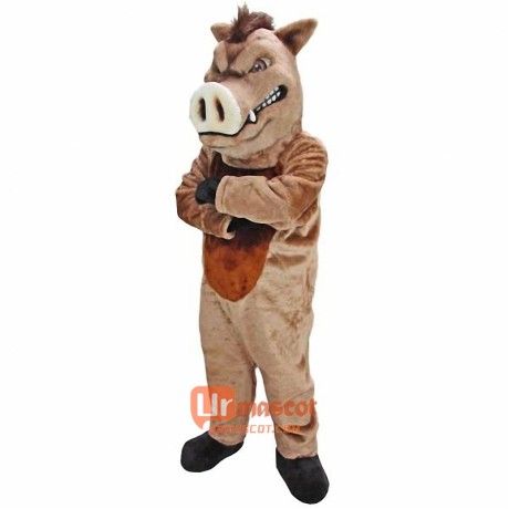 Wild Boar Cartoon Mascot Costume