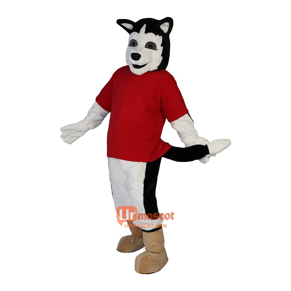 Wolf Dog Cartoon Mascot Costume Plush with Mask