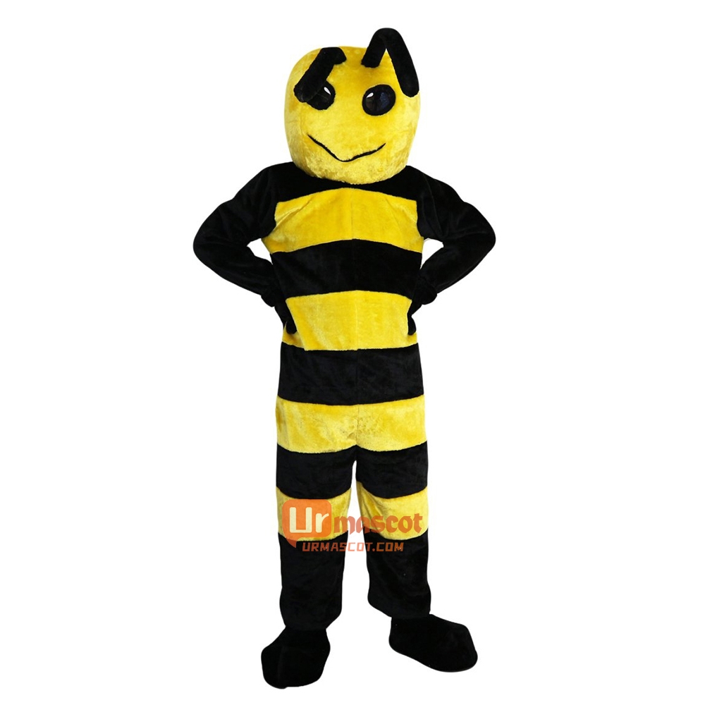 yellow bee Cartoon Mascot Costume Plush with Mask