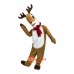 Yellow Brown Elk Deer Cartoon Mascot Costume Plush with Mask