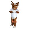 Yellow Brown Elk Moose Wapiti Cartoon Mascot Costume Plush with Mask