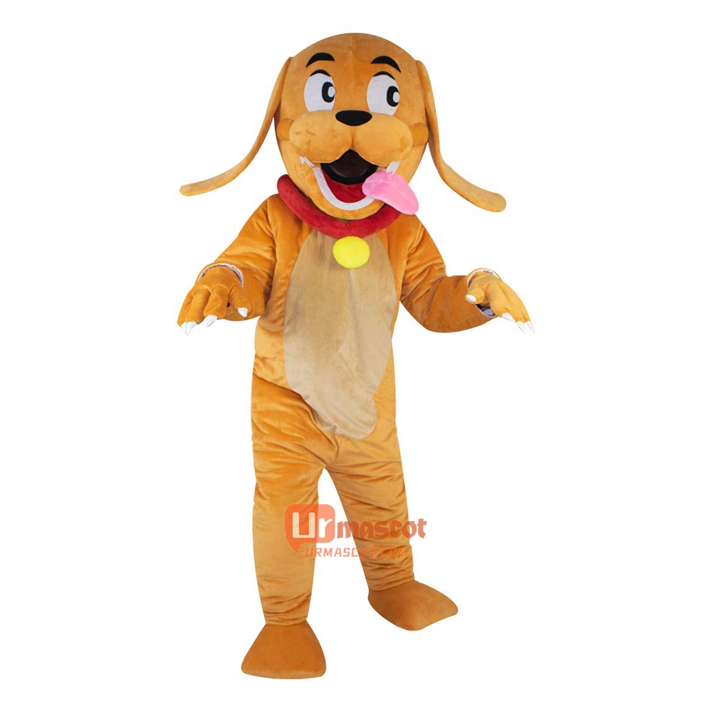 Yellow Dog Cartoon Mascot Costume Plush with Mask